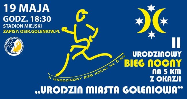 II urodzinowy bieg nocny plakat