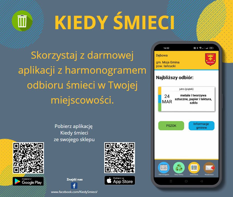 Bezpłatna aplikacja KIEDY ŚMIECI